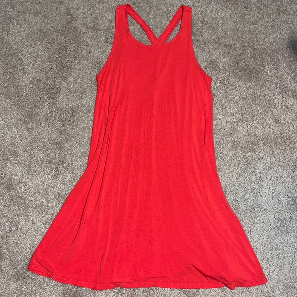 Vibrant red Hollister sundress small, criss cross keyhole back